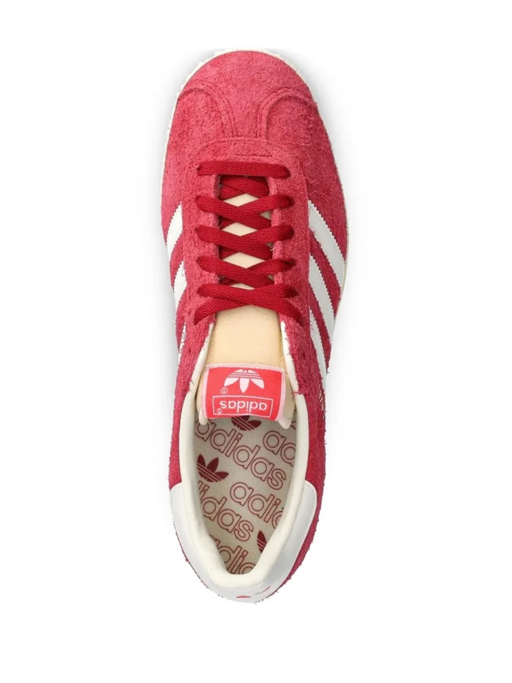 adidas Women's Red Suede Sneakers with White Stripes